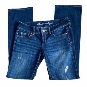 American Eagle Stretch Slim Boot Distressed Jeans‎